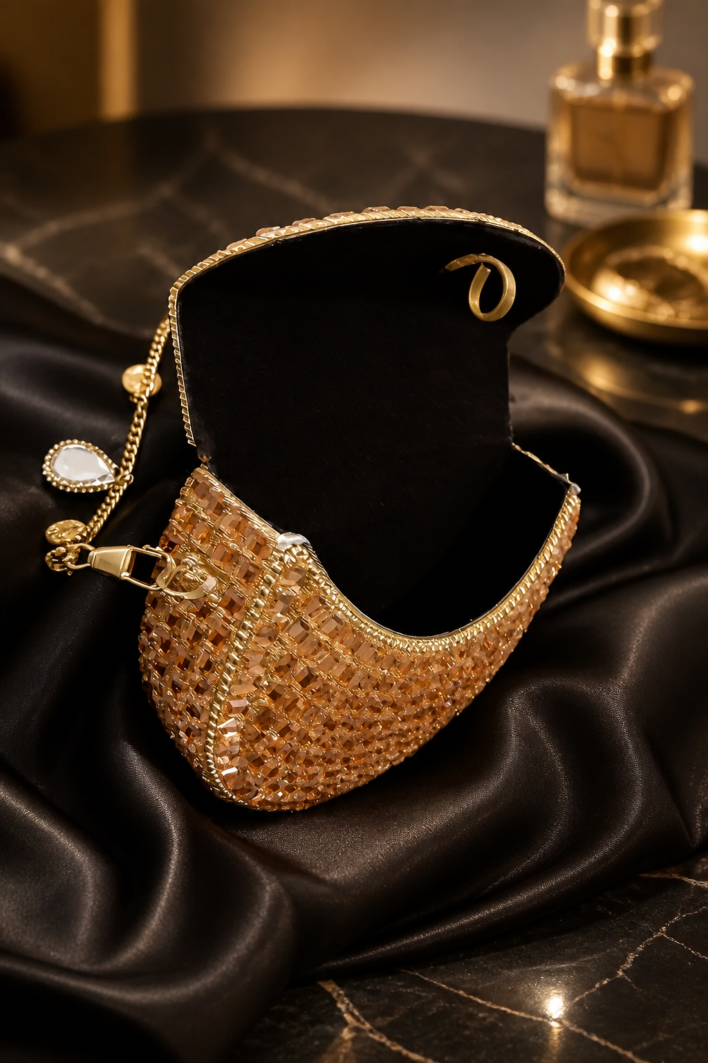 Mini mirror bag in gold