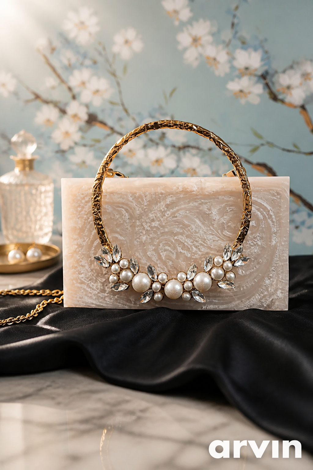 Marble Crystal Clutch