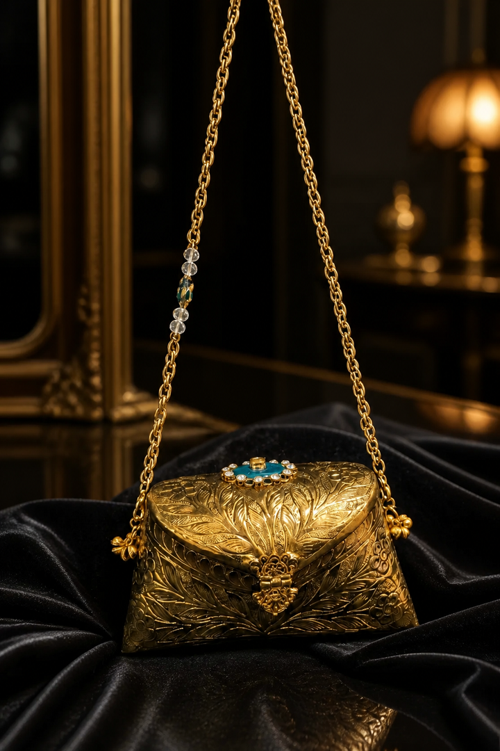 Ayca Mini Gold Bag