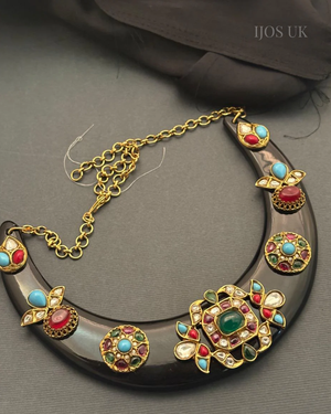 Acrylic Necklace with Jadau Pieces
