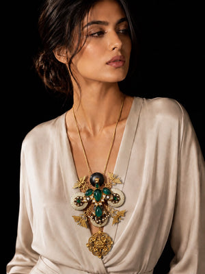 Bird Motif Two-Tone Pendant