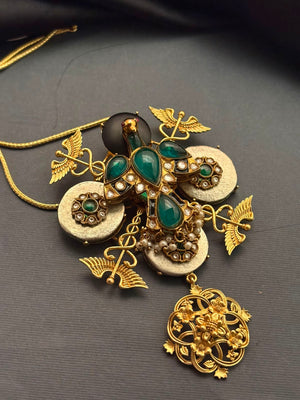 Bird Motif Two-Tone Pendant
