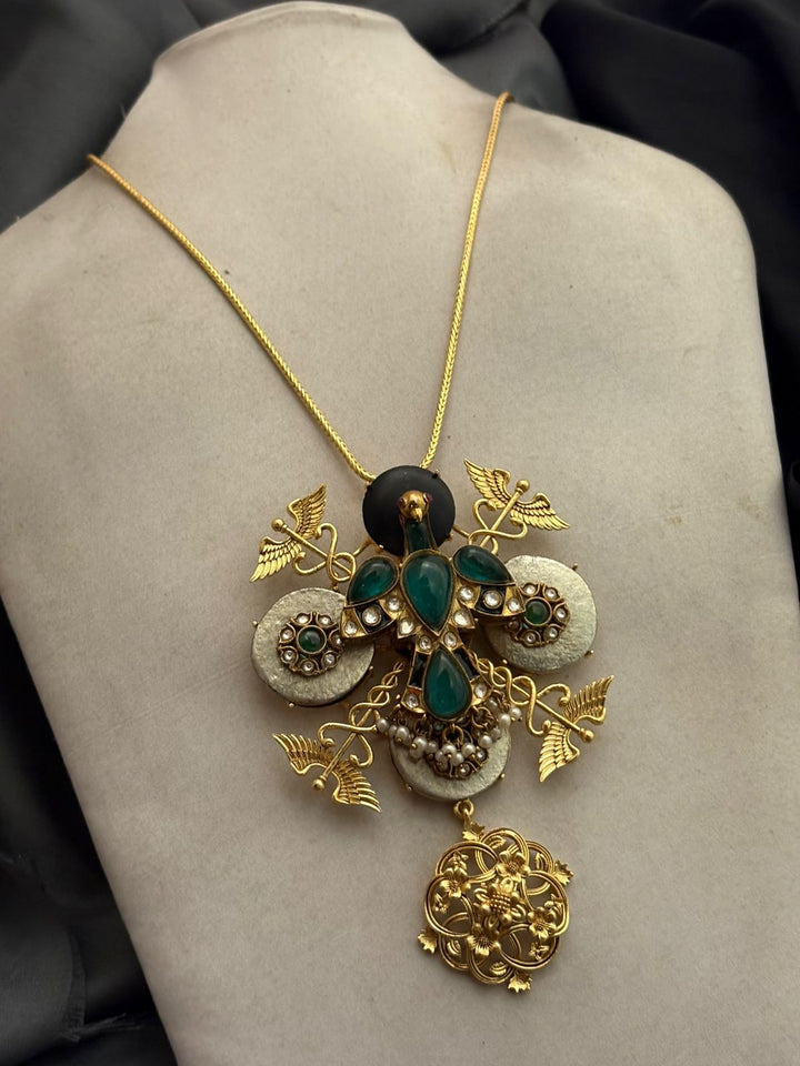 Bird Motif Two-Tone Pendant