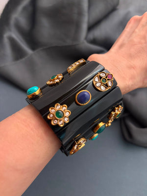 Black Resin Chunky Bracelet