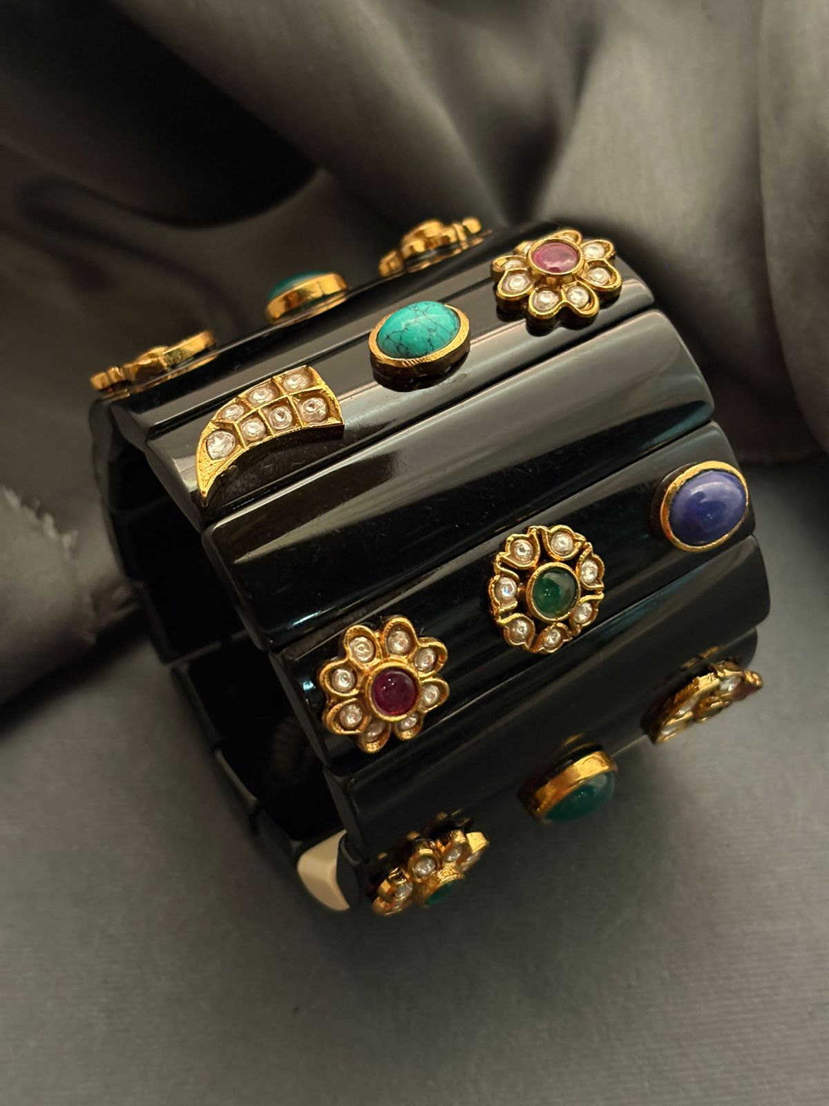 Black Resin Chunky Bracelet