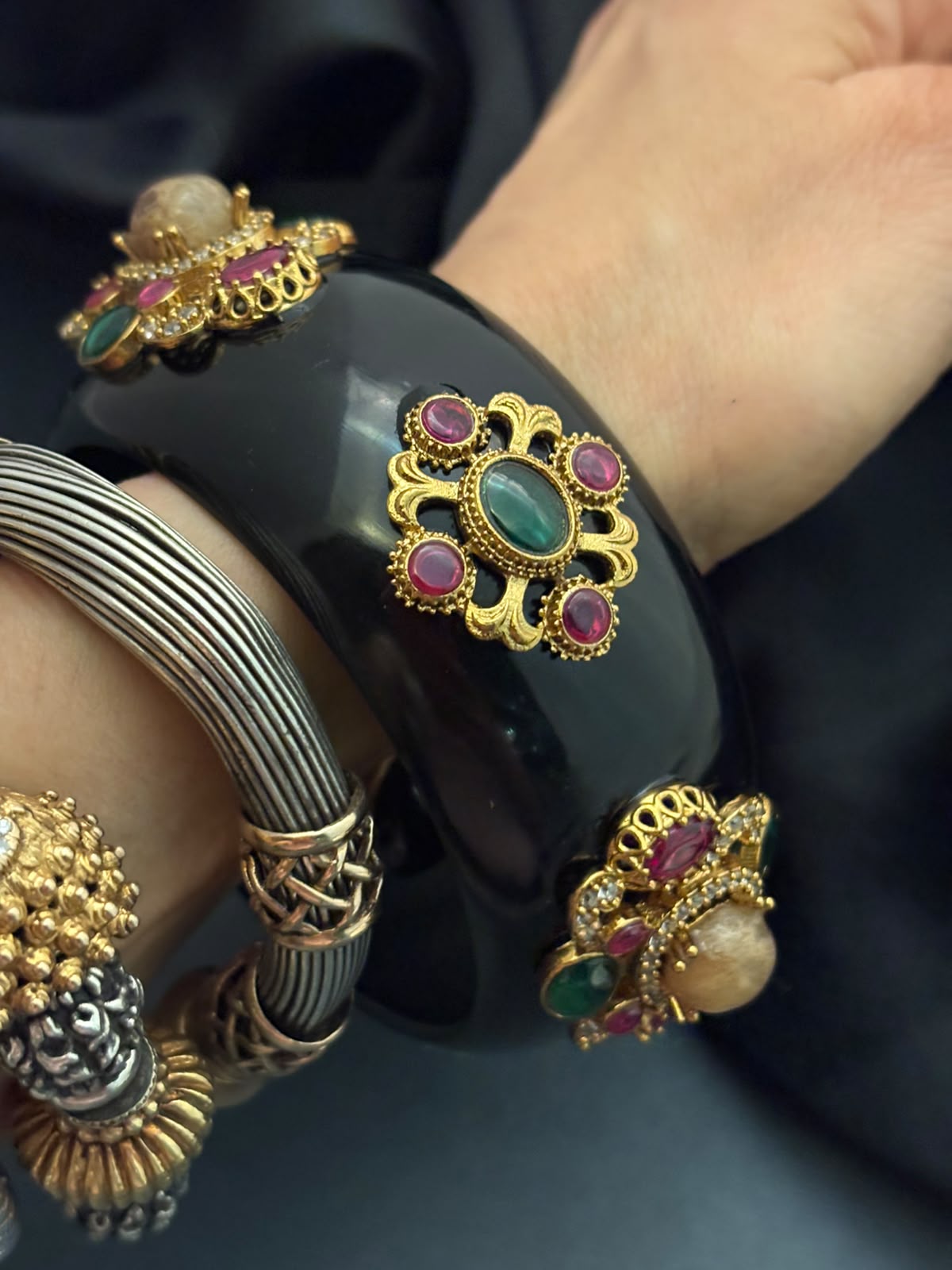 Black Resin Designer Bracelet