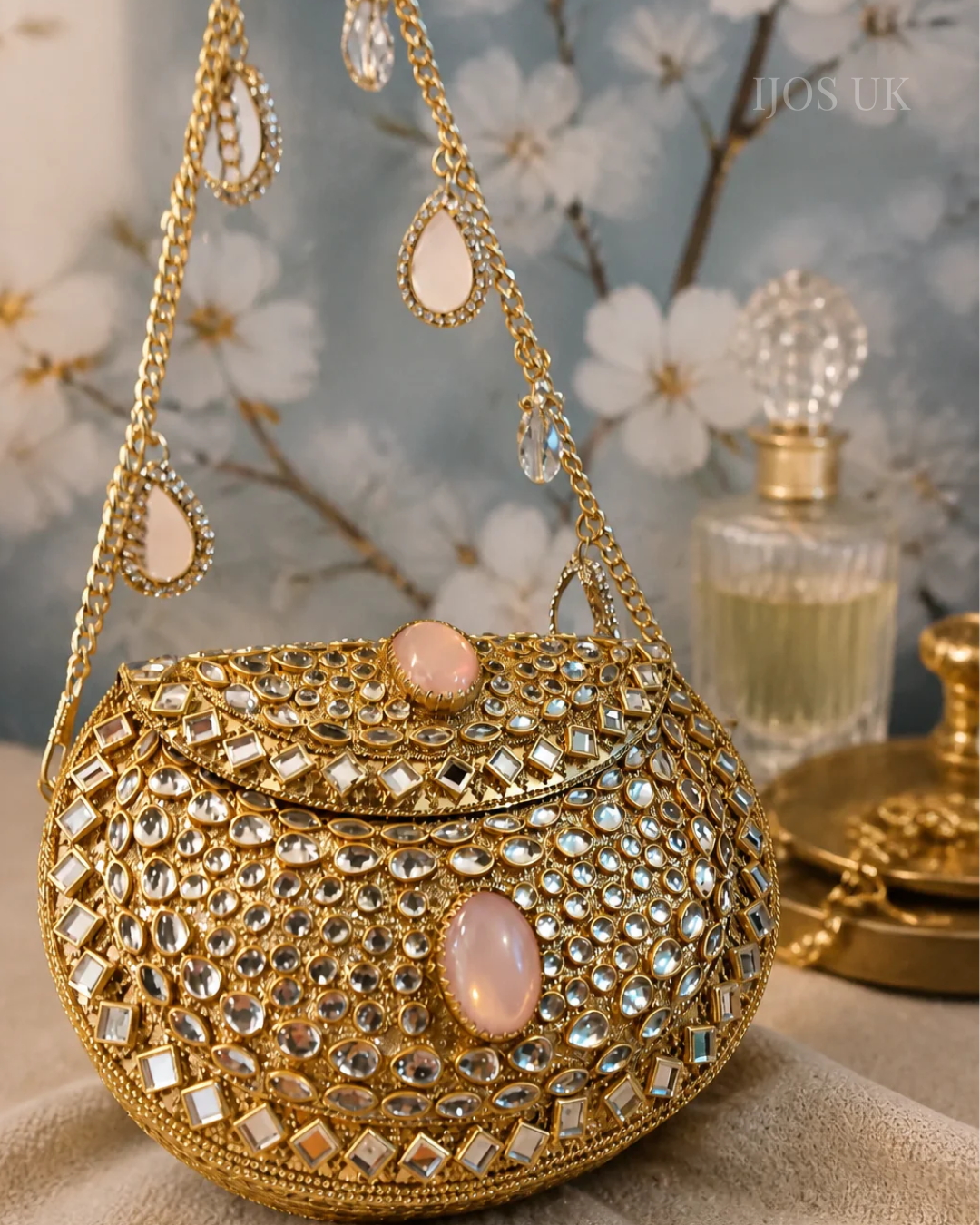 Blush Mirror Embellished Bag