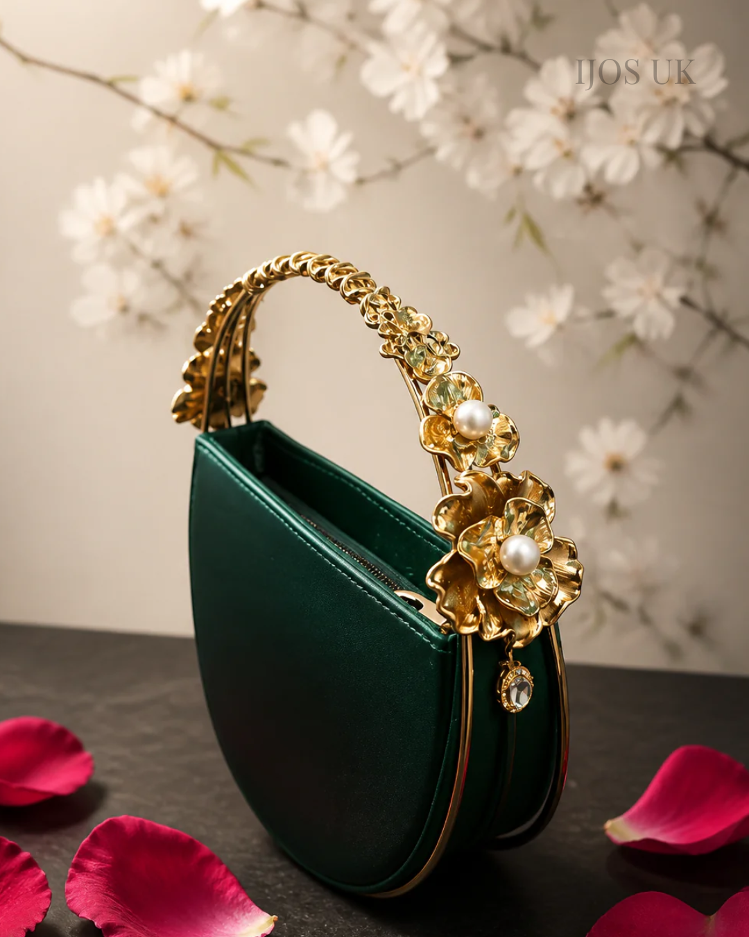Carved Flower Handle Bag