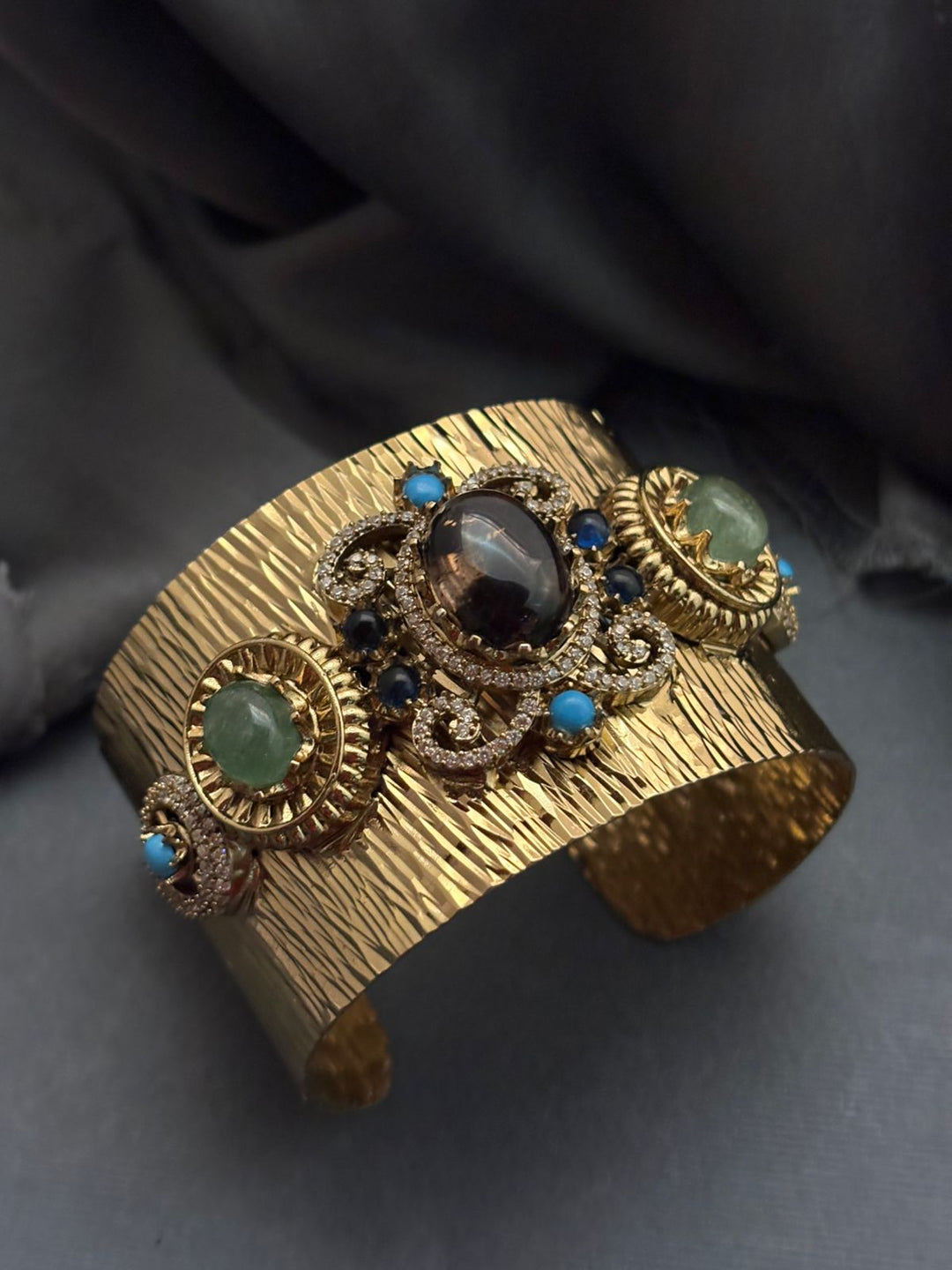 Coloured Stone Texture Cuff