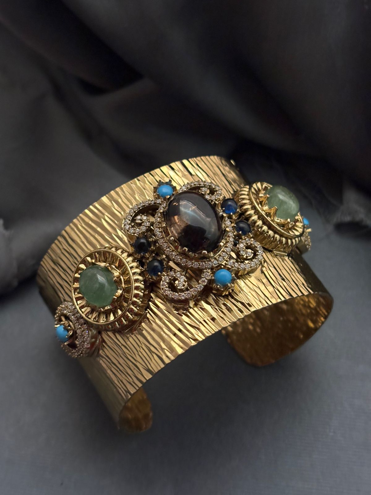 Coloured Stone Texture Cuff