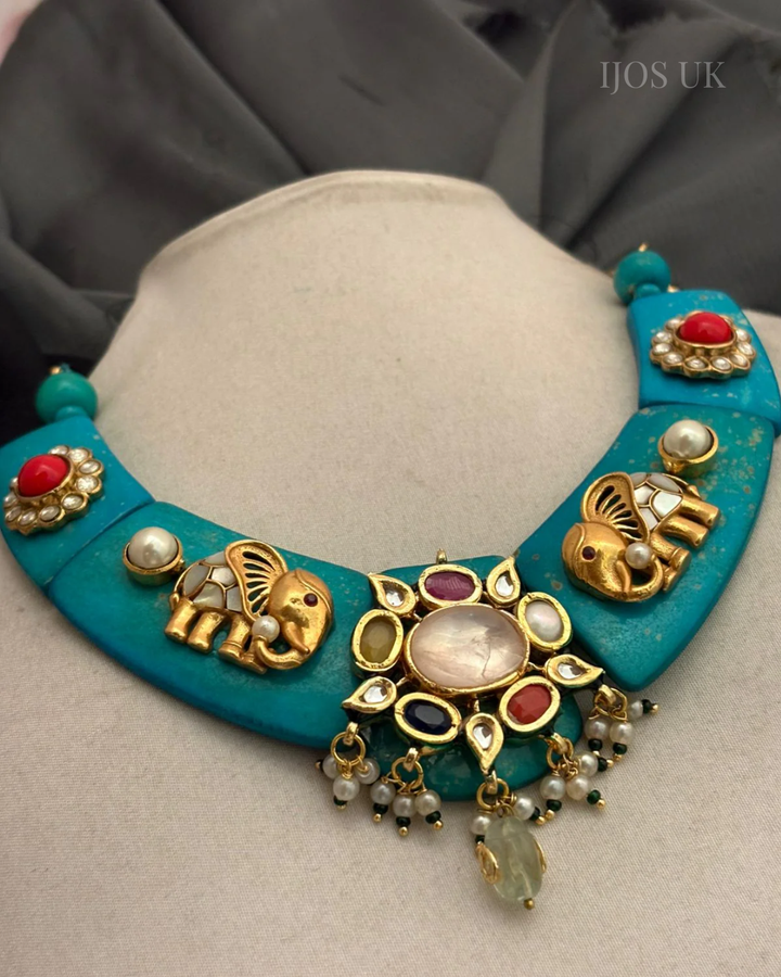 Elephant Embosed Designer Necklace
