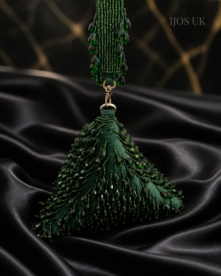 Emerald Pyramid Wristlet Bag