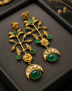 Floral Drop Earring with Kundan