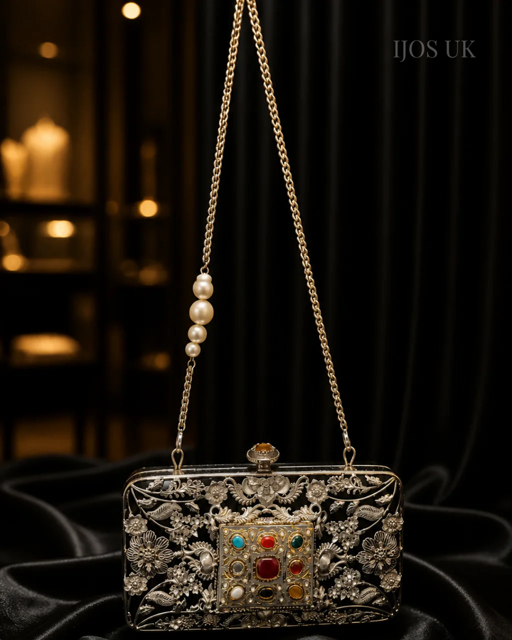 Floral Filigree Clutch Bag