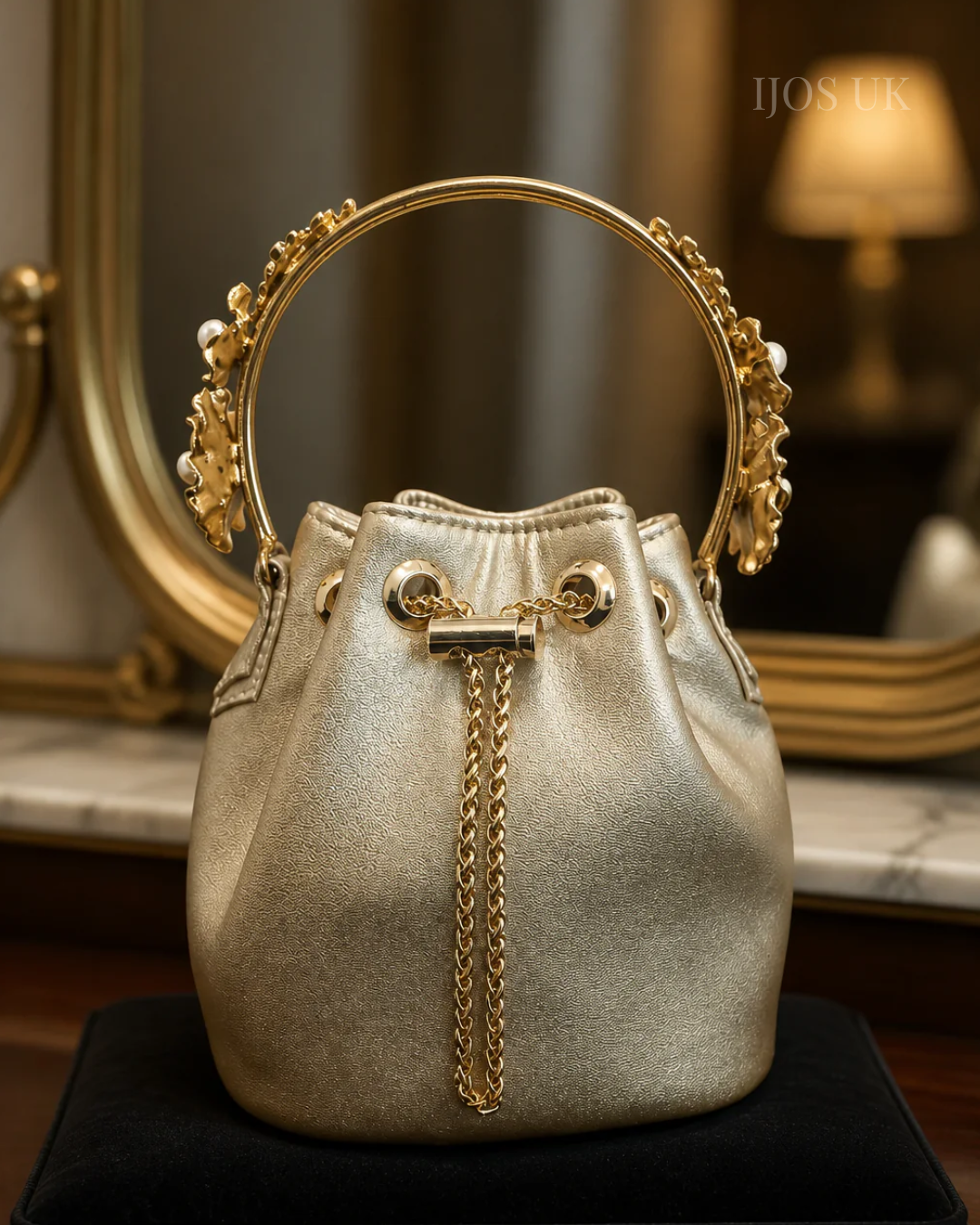 Floral Handle Bucket Bag