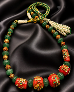 Green Beads Coral Necklace