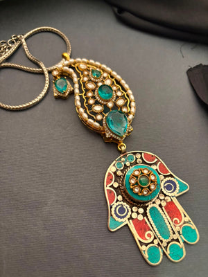 Hamza Hand Motif Necklace