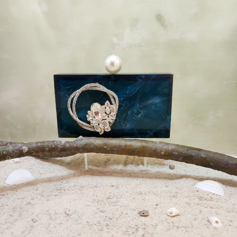 Midnight Pearl Clutch