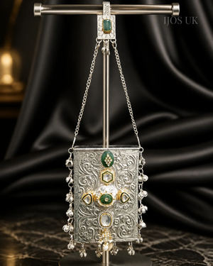 Silver Carved Mobile Holder Bag