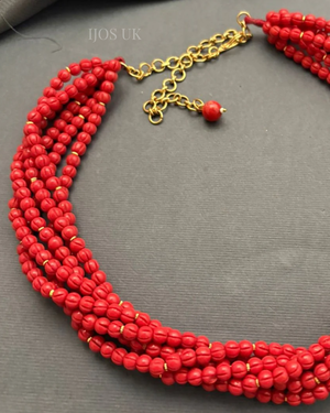 Small Coral Beads Necklace