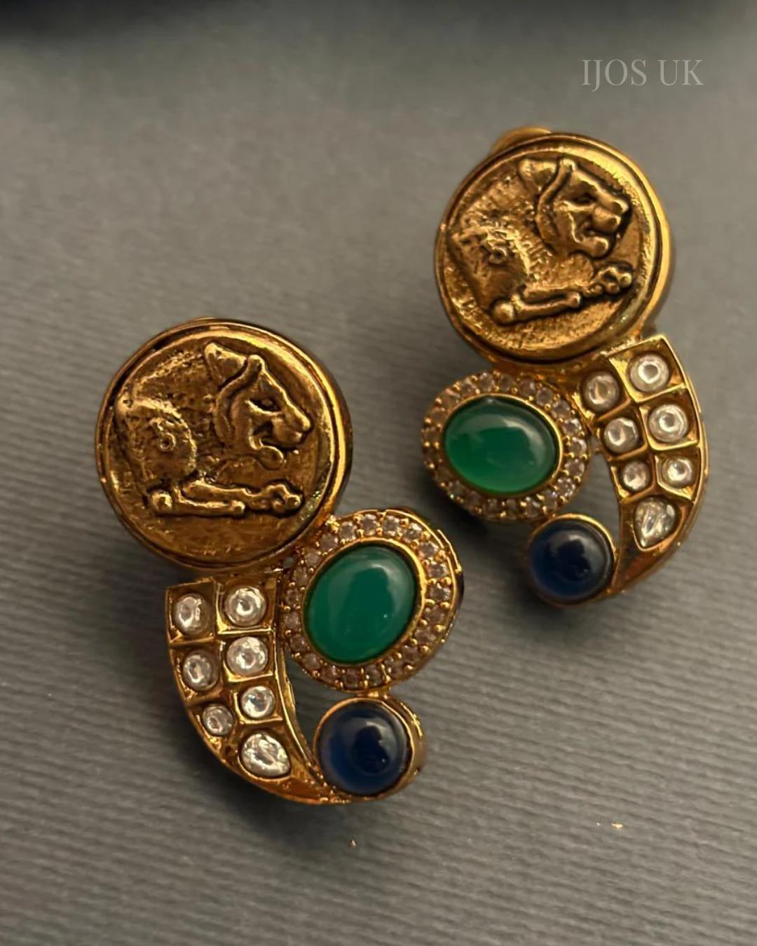 Tiger Coin Onyx Earrings