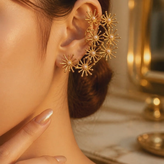 Ear cuff with shell pearl detailing