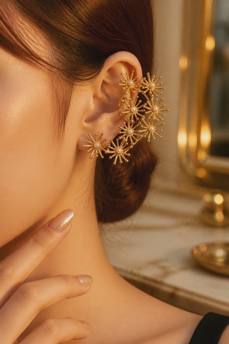 Ear cuff with shell pearl detailing