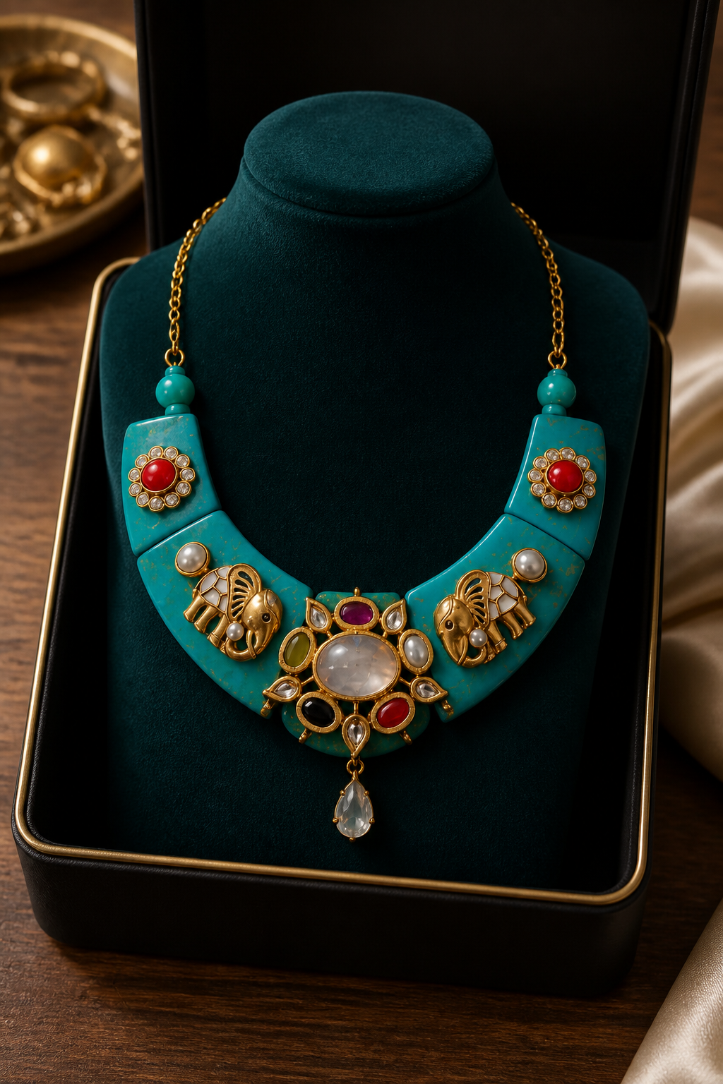 Elephant Embosed Designer Necklace